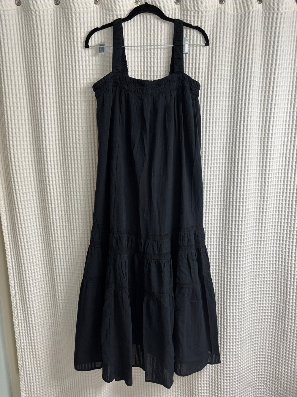 Abercrombie & Fitch Black Cotton Tiered Maxi Dress - Picture 6 of 8